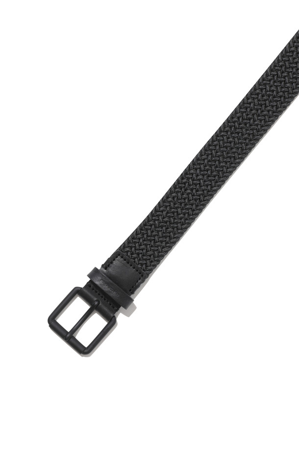 CUSTOMELLOW - 벨트 - Black Leather Braided Belt