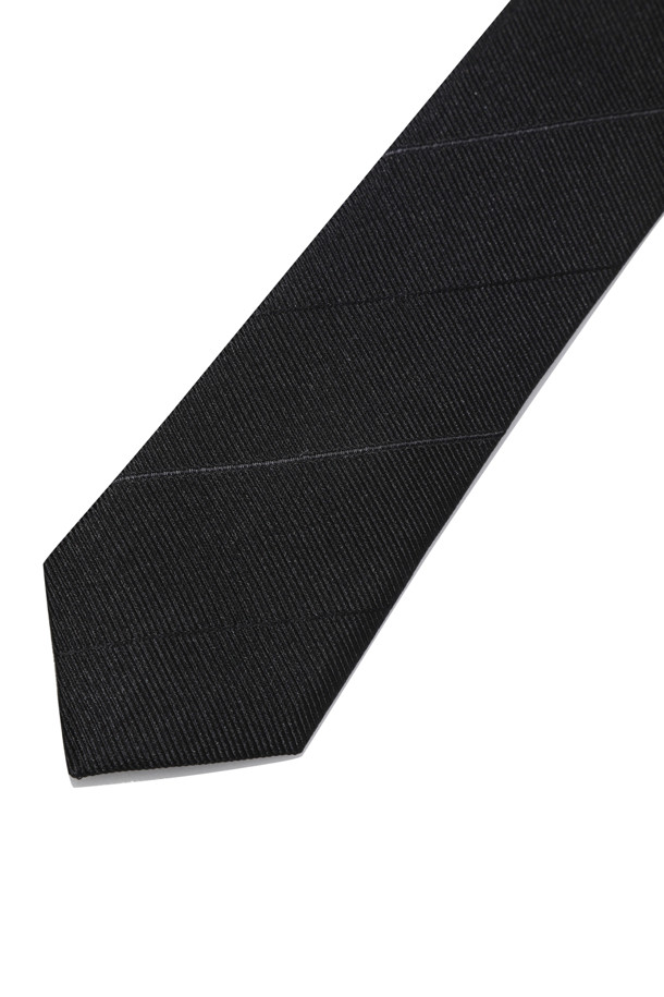 CUSTOMELLOW - 타이 - Black Stripe Slim Tie