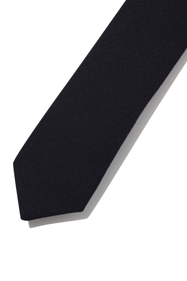 CUSTOMELLOW - 타이 - Navy Wool Slim Tie