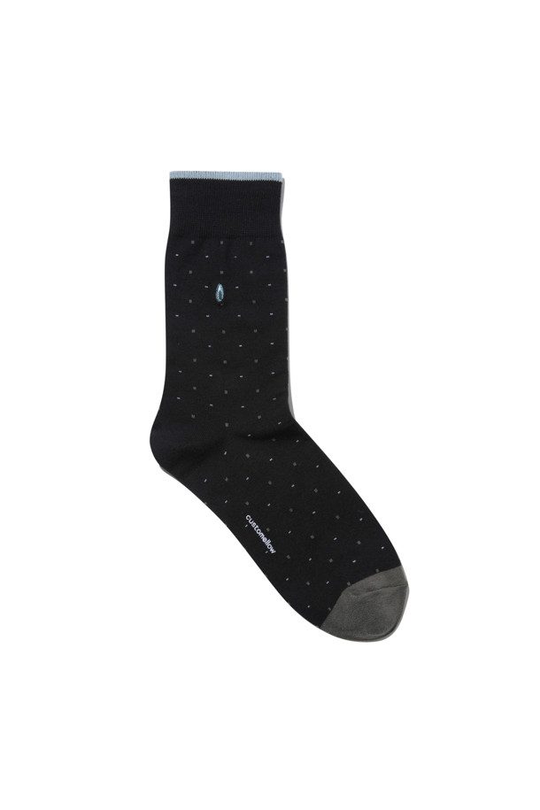 CUSTOMELLOW - 양말 - Black Dot Embroidery Socks