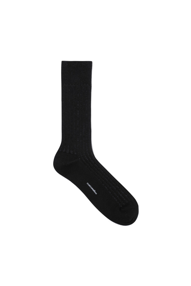 CUSTOMELLOW - 양말 - Black Two Tone Rib Socks