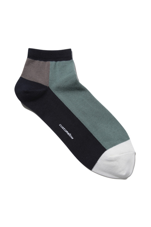 CUSTOMELLOW - 양말 - Mint Block Short Socks