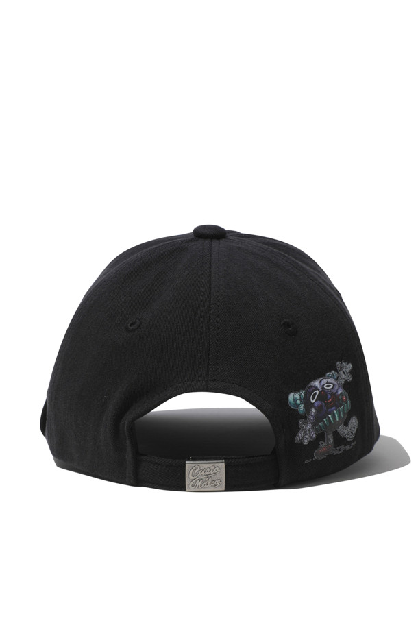 CUSTOMELLOW - 모자 - Black Embroidery Graphic Cap