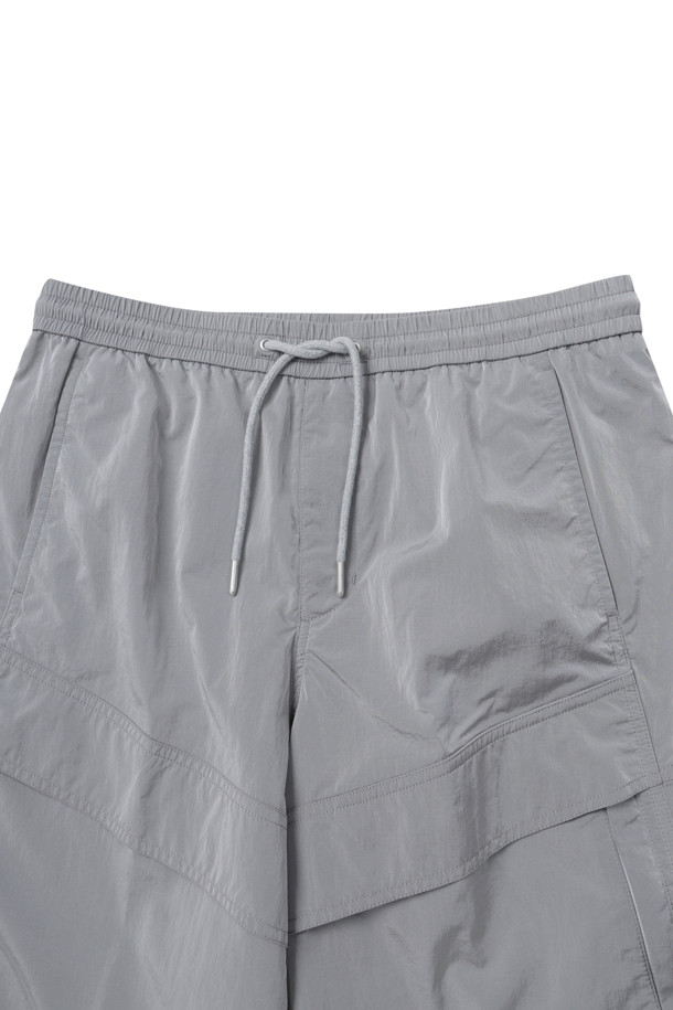 CUSTOMELLOW - 하프팬츠 - Grey Curved Line Shorts