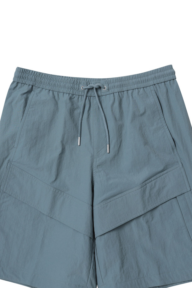 CUSTOMELLOW - 하프팬츠 - Mint Curved Line Shorts