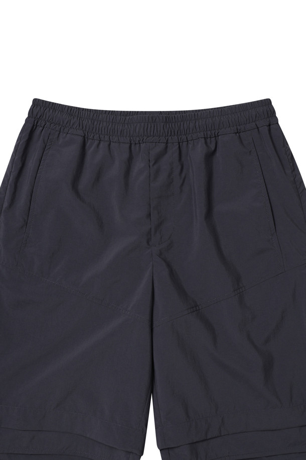 CUSTOMELLOW - 하프팬츠 - Black Zip Layered Shorts