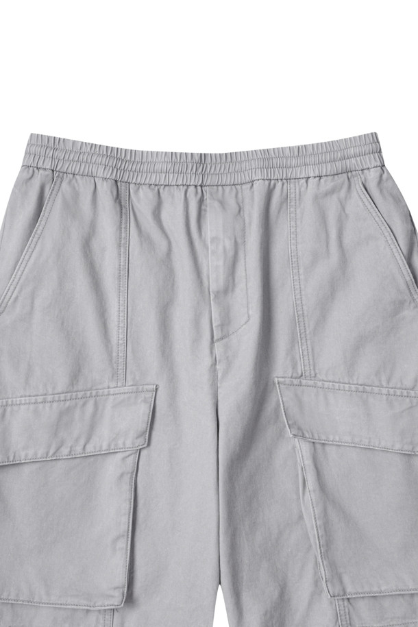 CUSTOMELLOW - 하프팬츠 - Grey Cargo Bermuda Shorts