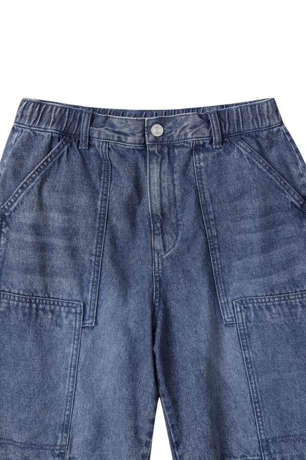 CUSTOMELLOW - 데님 - Blue Double Knee Denim Shorts