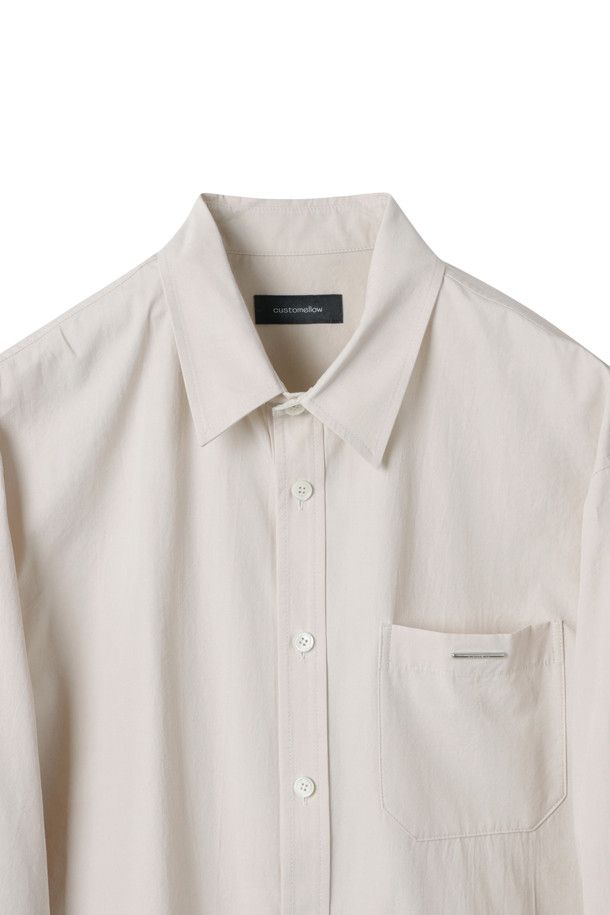 CUSTOMELLOW - 긴팔셔츠 - Ivory Regular Solid Color Shirt