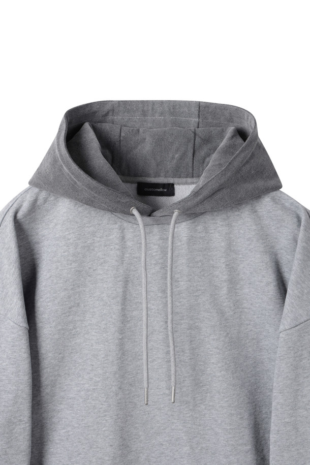 CUSTOMELLOW - 후디 - Grey Denim Layered Hoodie