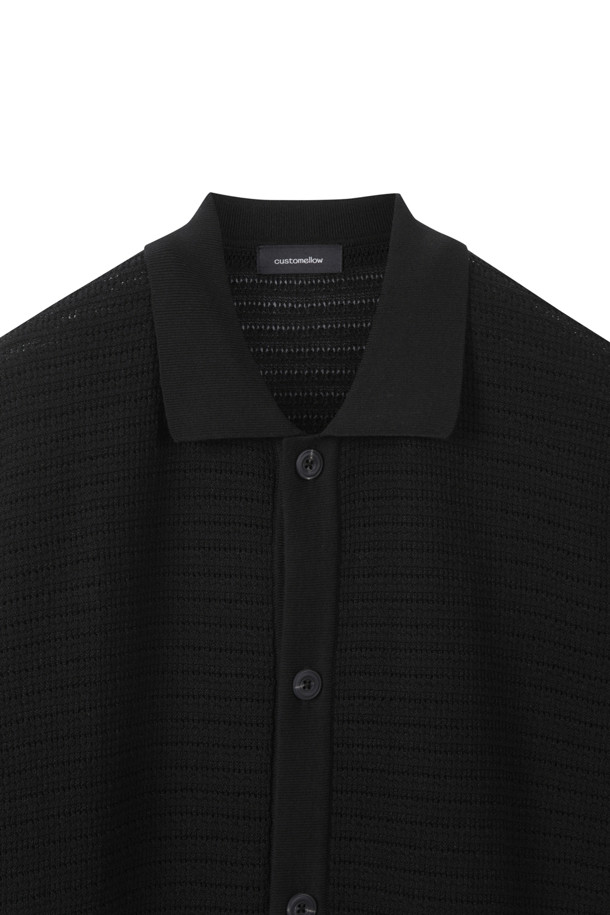 CUSTOMELLOW - 가디건 - Black Mesh Half Sleeve Cardigan