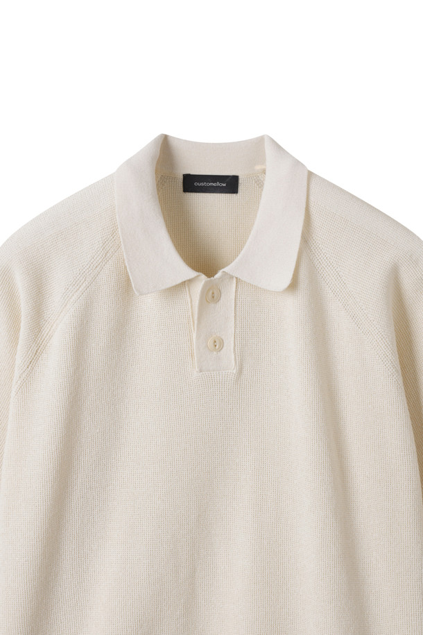 CUSTOMELLOW - 스웨터 - Ivory Soft Half Collar Sweater