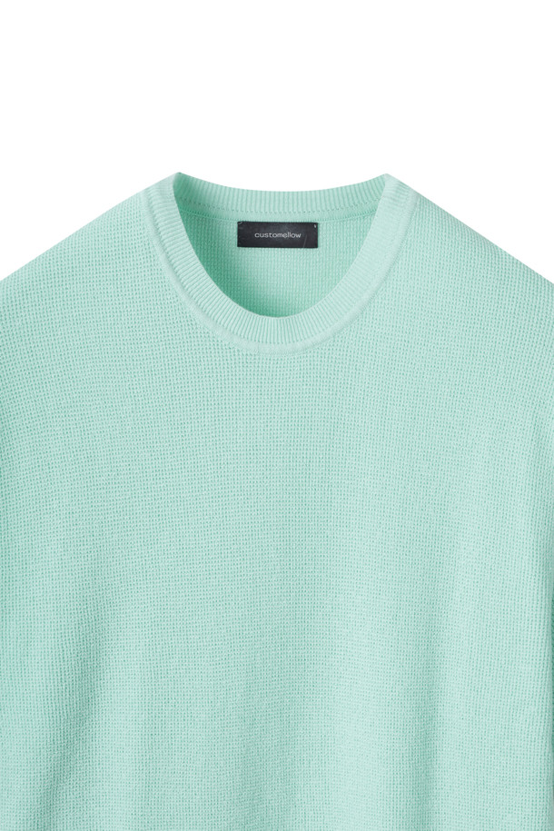 CUSTOMELLOW - 스웨터 - Mint Soft Half Round Neck Sweater