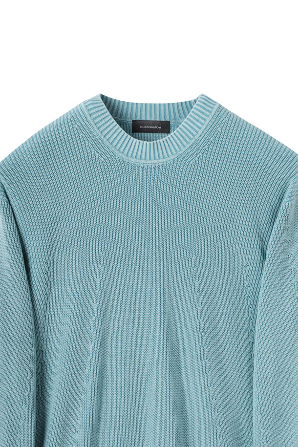 CUSTOMELLOW - 스웨터 - Blue Garment Dyed Sweater