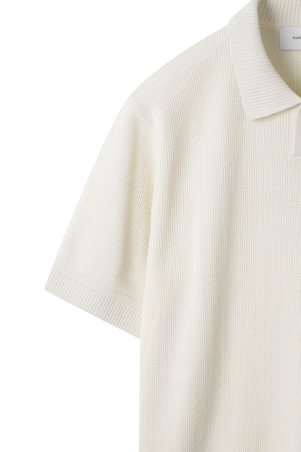 CUSTOMELLOW - 니트/가디건 - [Outlet] Ivory Texture Collar Sweater