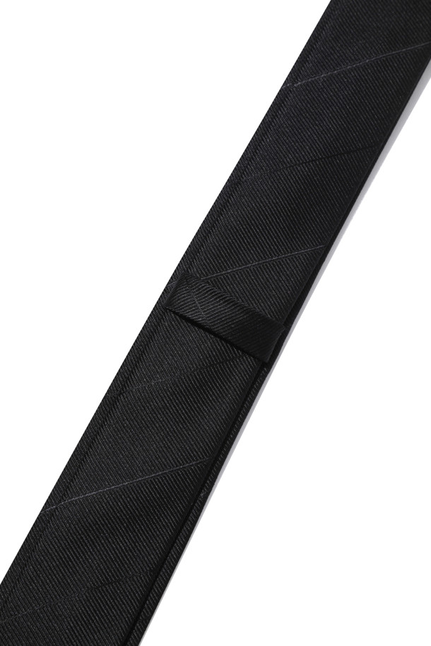 CUSTOMELLOW - 타이 - Black Stripe Slim Tie