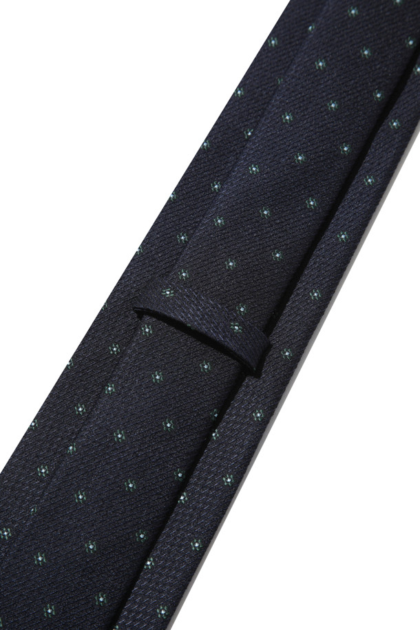 CUSTOMELLOW - 타이 - Navy Silk Flower Tie