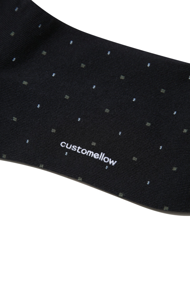 CUSTOMELLOW - 양말 - Black Dot Embroidery Socks