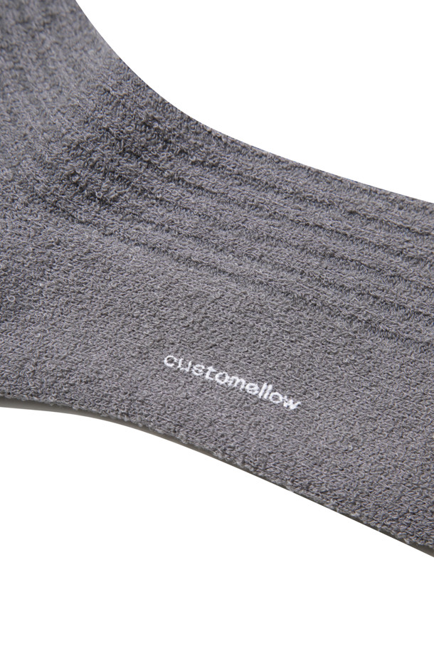 CUSTOMELLOW - 양말 - Grey Boucle Rib Socks