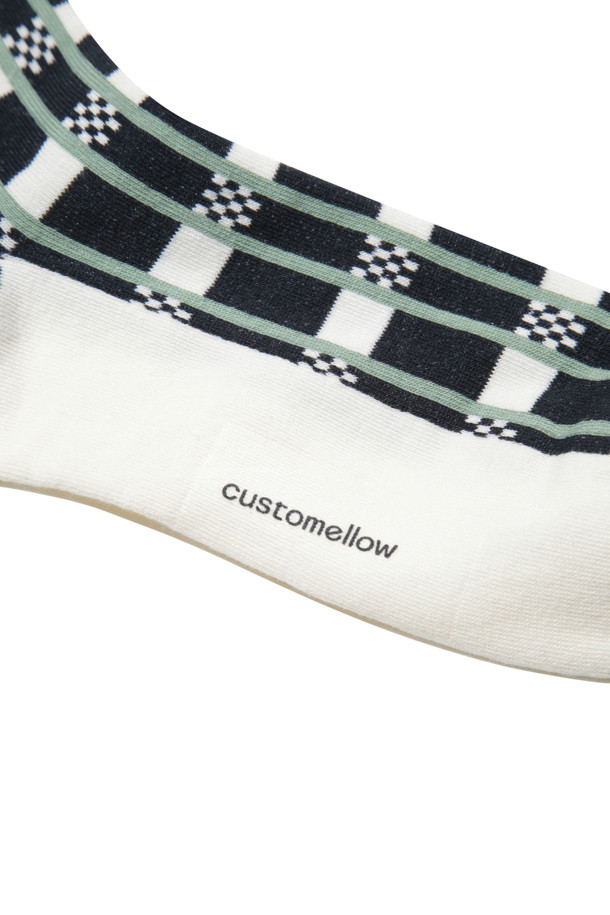 CUSTOMELLOW - 양말 - Navy Pattern Socks