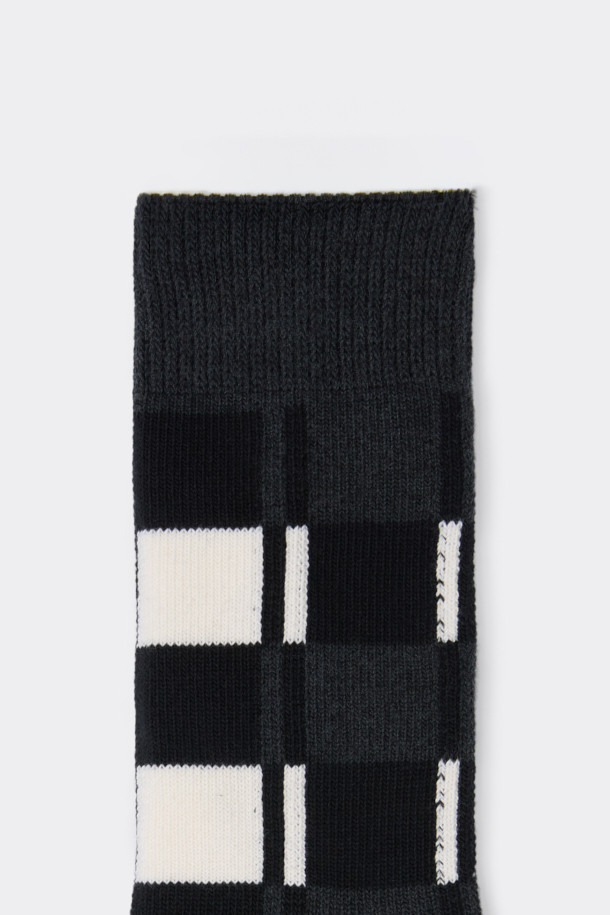 블랙 체크 양말은 면 혼방 소재로 제작되어 부드러운 촉감이 특징입니다. 블랙과 화이트 컬러의 체크 패턴이 캐주얼, 미니멀, 클래식 스타일을 연출하며, 사계절 내내 활용하기 좋습니다. 일상생활은 물론, 편안한 집콕룩, 동네 마실룩에도 잘 어울립니다. 넌슬립 기능으로 활동성을 높였으며, 로고 디테일로 포인트를 더했습니다.

