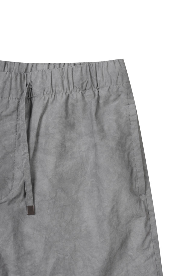 CUSTOMELLOW - 하프팬츠 - Grey Dyed Banding Shorts