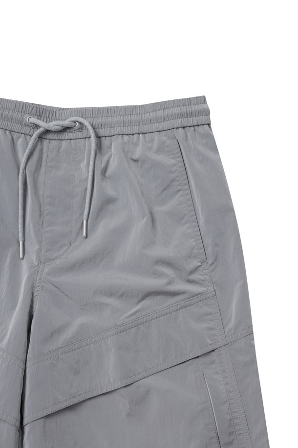 CUSTOMELLOW - 하프팬츠 - Grey Curved Line Shorts