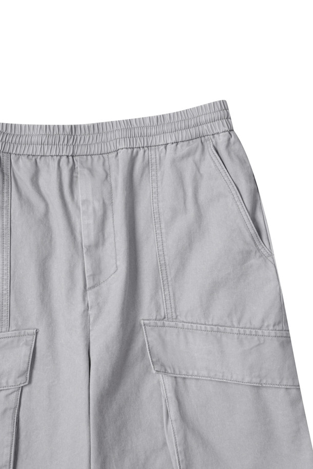 CUSTOMELLOW - 하프팬츠 - Grey Cargo Bermuda Shorts