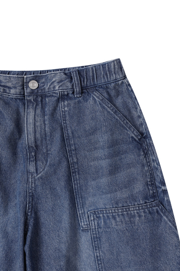 CUSTOMELLOW - 데님 - Blue Double Knee Denim Shorts