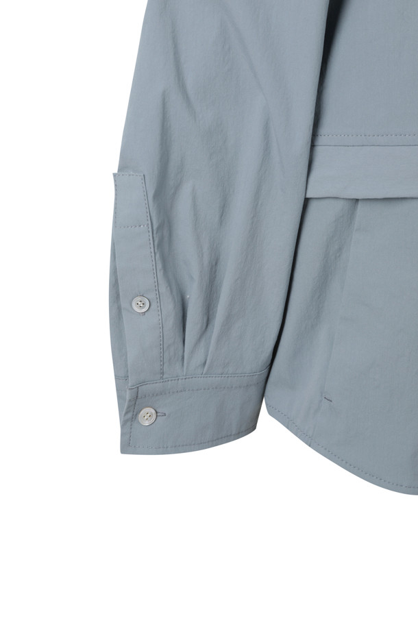 CUSTOMELLOW - 긴팔셔츠 - Grey Long Layered Pocket Shirt