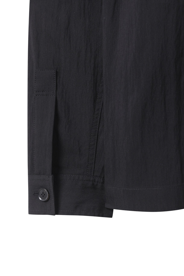CUSTOMELLOW - 긴팔셔츠 - Black Solid Zip-Up Shirt
