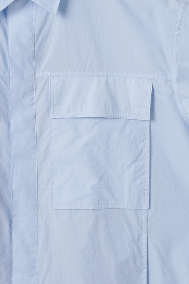 CUSTOMELLOW - 긴팔셔츠 - Blue Multi-Pocket Oversized Shirt