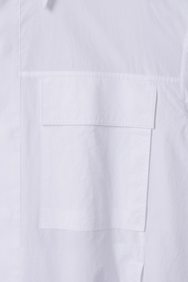 CUSTOMELLOW - 긴팔셔츠 - White Multi-Pocket Oversized Shirt