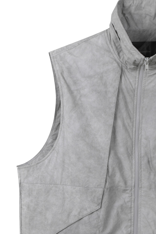 CUSTOMELLOW - 블루종/점퍼 - Grey Fabric Dyed Highneck Vest