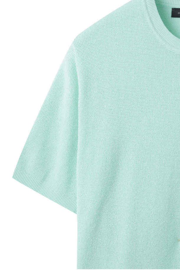 CUSTOMELLOW - 스웨터 - Mint Soft Half Round Neck Sweater