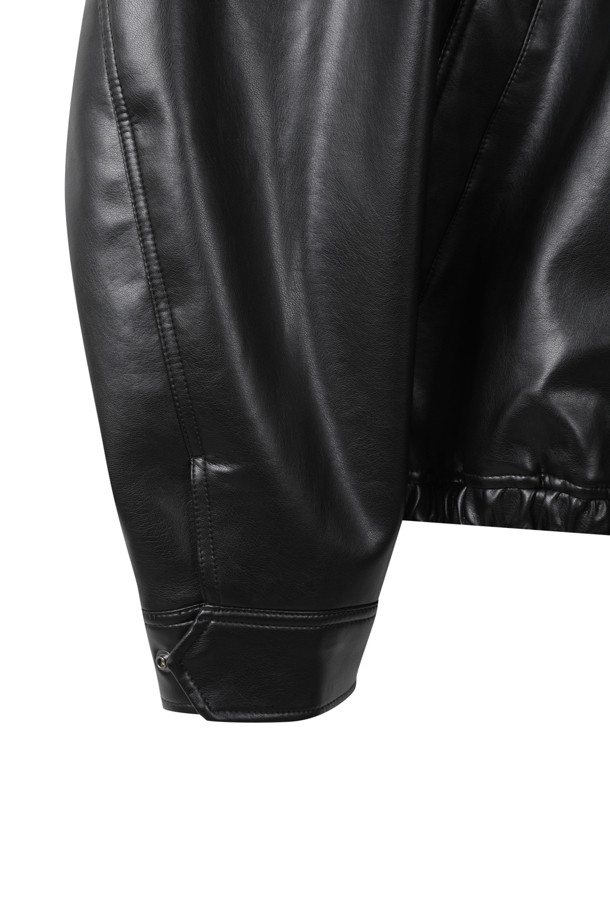 CUSTOMELLOW - 점퍼 - [Outlet] Black Eco Leather Jacket