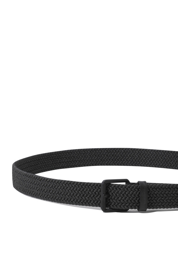 CUSTOMELLOW - 벨트 - Black Leather Braided Belt