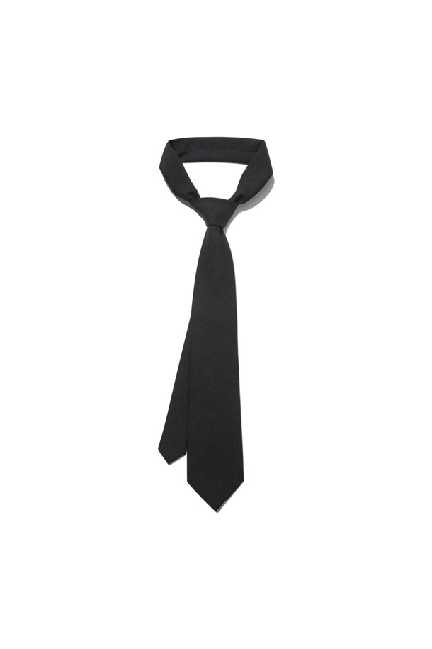 CUSTOMELLOW - 타이 - Grey Wool Solid Tie