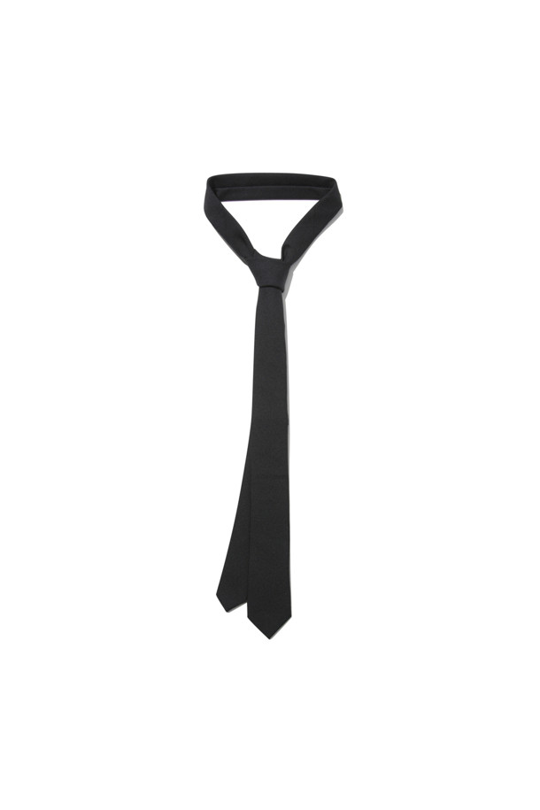 CUSTOMELLOW - 타이 - Black Wool Slim Tie