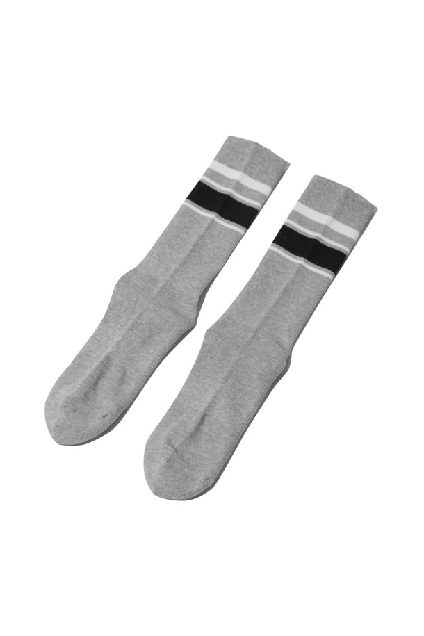 CUSTOMELLOW - 양말 - Grey Stripe Socks