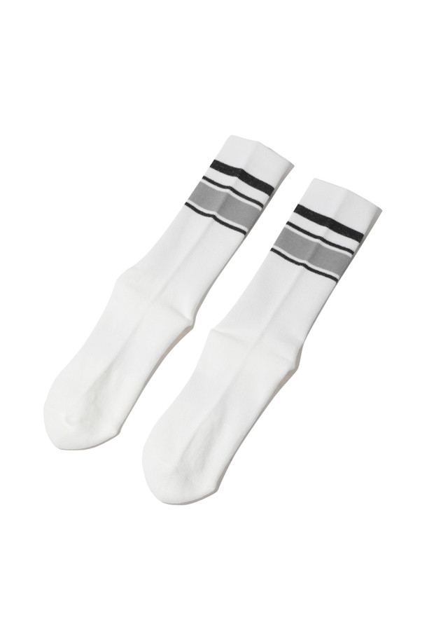 CUSTOMELLOW - 양말 - White Stripe Socks