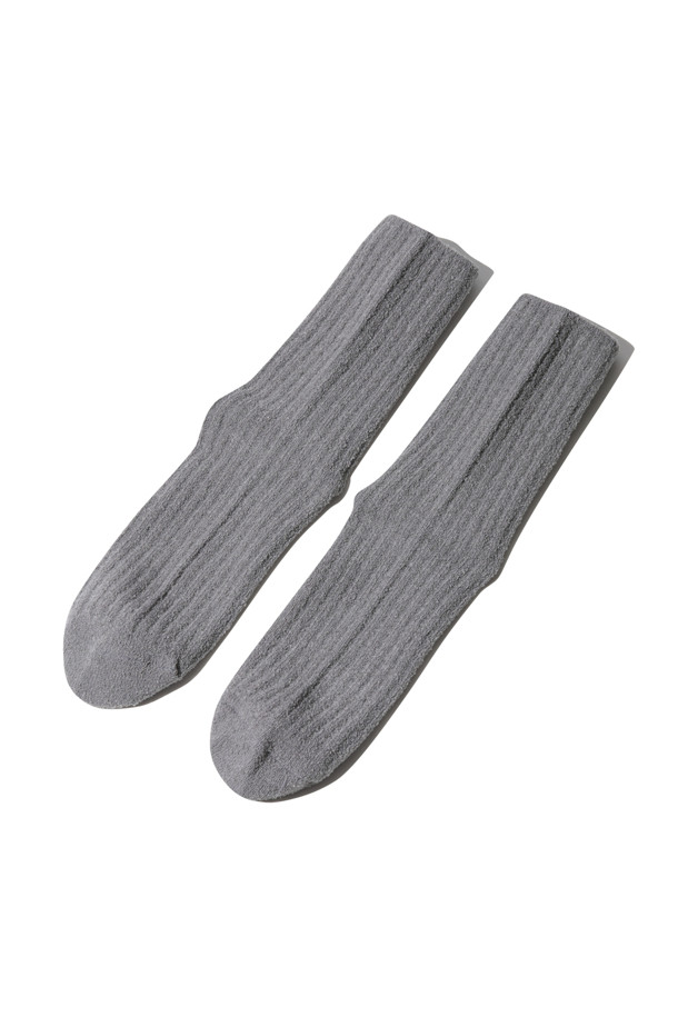 CUSTOMELLOW - 양말 - Grey Boucle Rib Socks