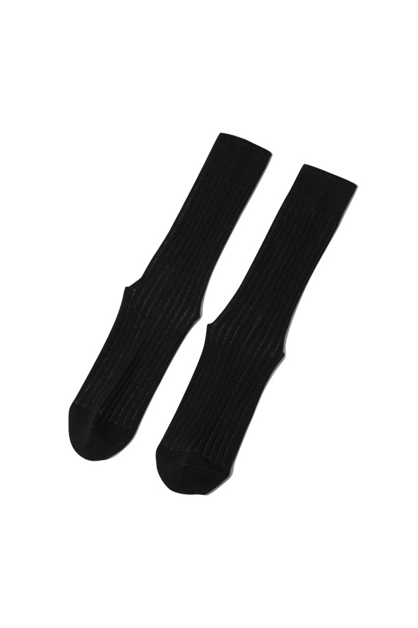 CUSTOMELLOW - 양말 - Black Two Tone Rib Socks