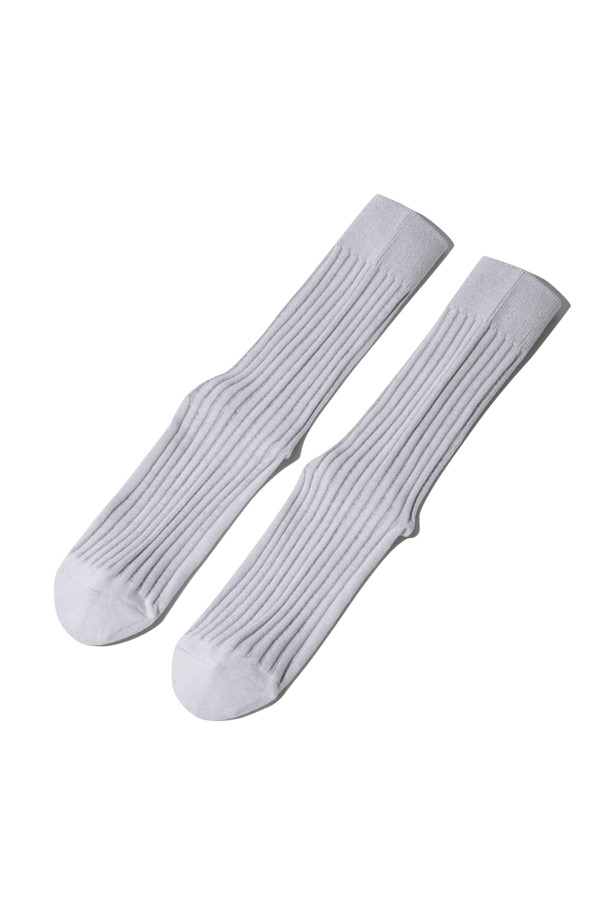 CUSTOMELLOW - 양말 - Grey Two Tone Rib Socks