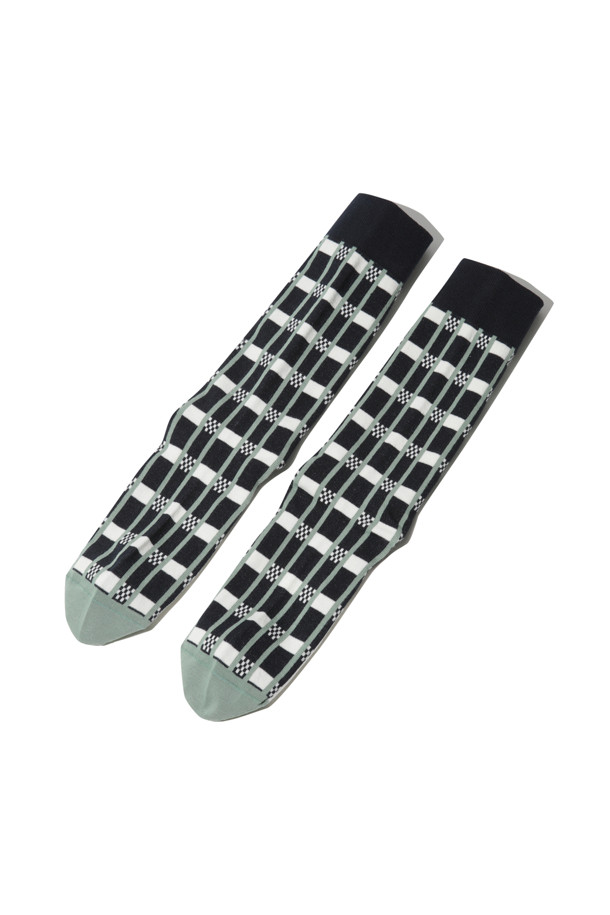 CUSTOMELLOW - 양말 - Navy Pattern Socks