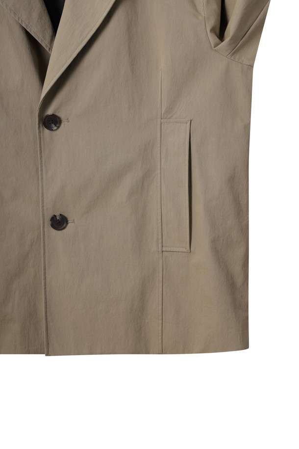 CUSTOMELLOW - 코트 - Beige Short Trench Coat