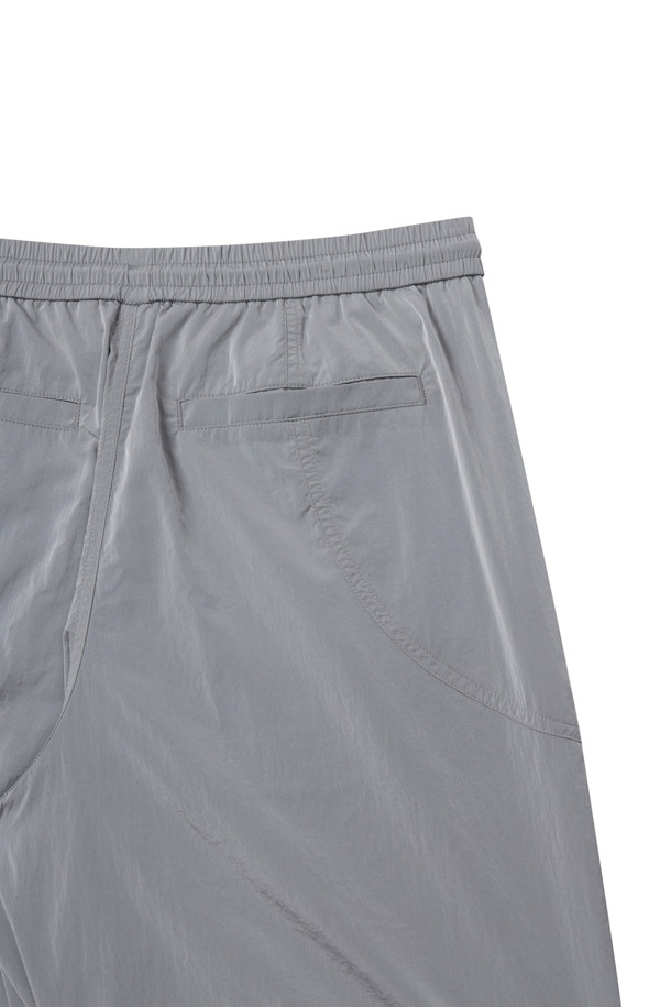 CUSTOMELLOW - 하프팬츠 - Grey Curved Line Shorts