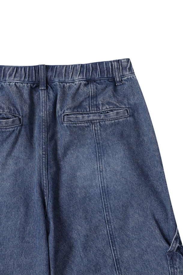 CUSTOMELLOW - 데님 - Blue Double Knee Denim Shorts