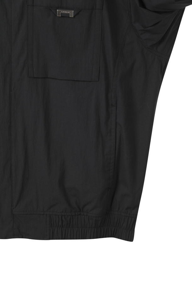 CUSTOMELLOW - 긴팔셔츠 - Black Zip-Up Blouson Shirt