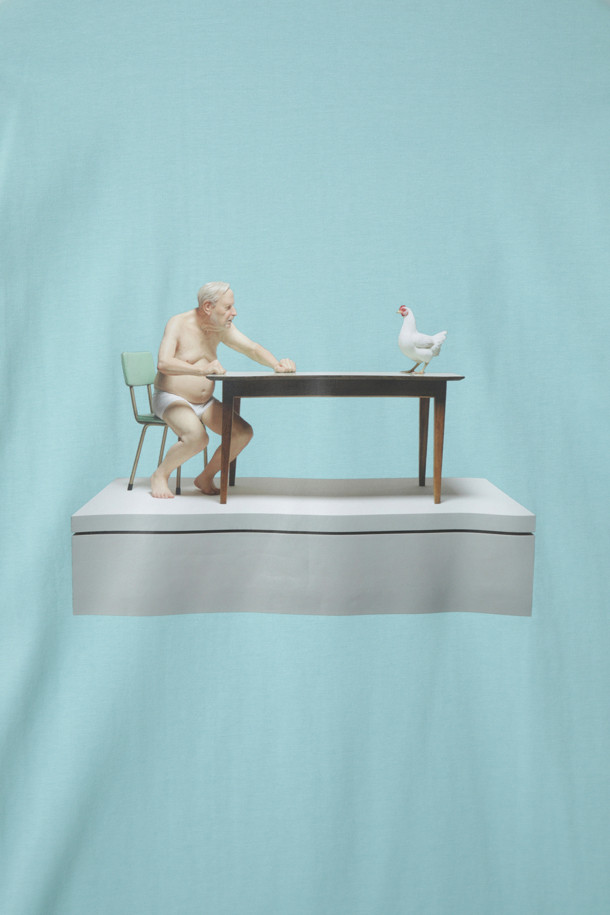 CUSTOMELLOW - 반팔티셔츠 - [Ron Mueck] Mint Graphic T-shirt